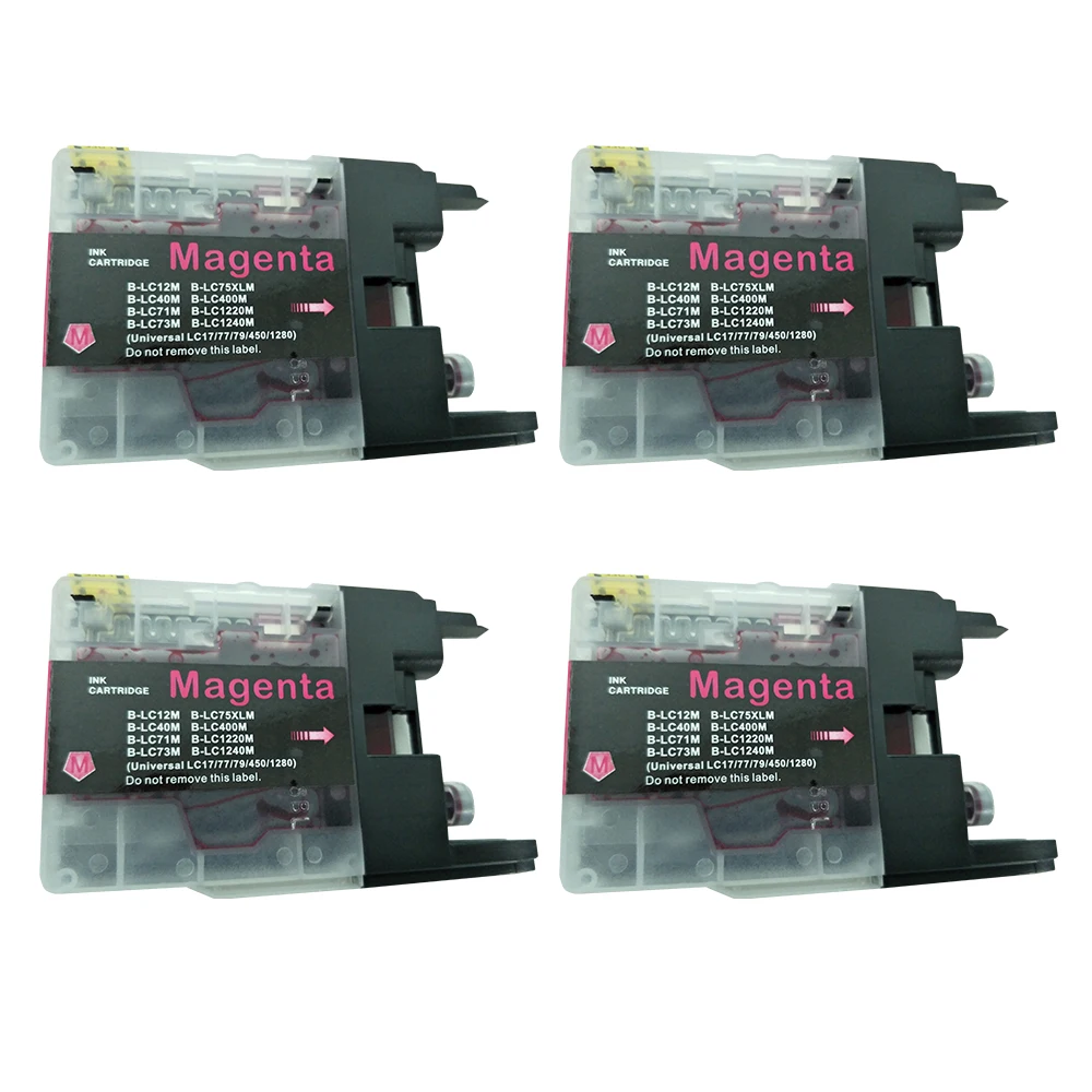 

4PK LC1240/LC1280/LC75/LC73/LC77/ LC79/LC12/LC17/LC450/LC400 XL Magenta Ink Cartridge for Brother MFC-J6910CDW/J6710CDW/J5910CDW