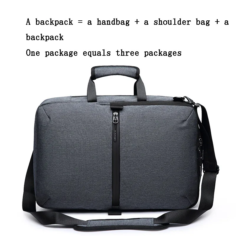 Laptop Backpack Convertible Rucksack Shoulder Bag Handbag Messenger Laptop Case Business Multifunctional Travel Storage Bag Men