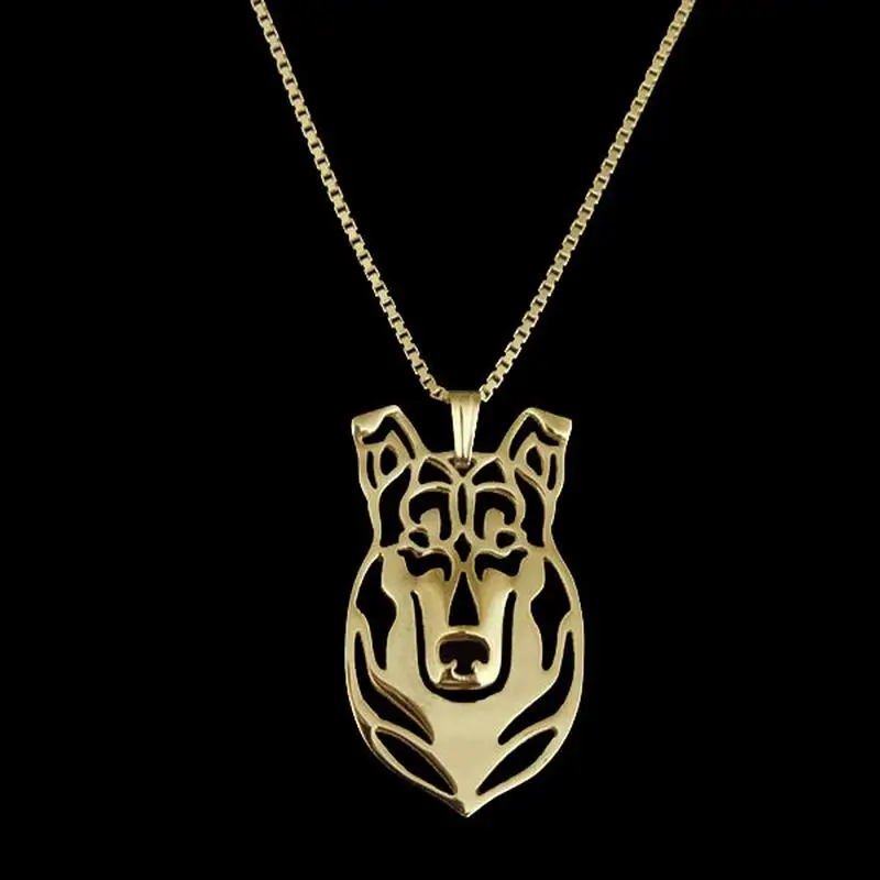 Fashion Jewelry Large Smooth Collie Necklaces Women's Metal Dog Necklaces Drop Shipping