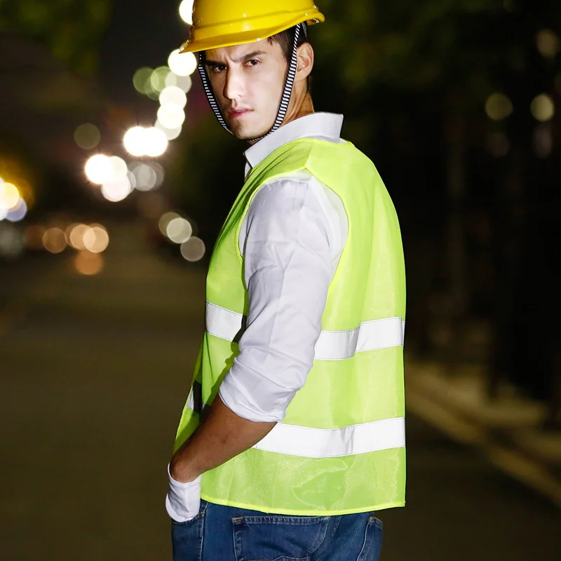 Reflective Warning Vest Working Clothes High Visibility Day Night Protective Vest For Running Cycling Traffic Safety