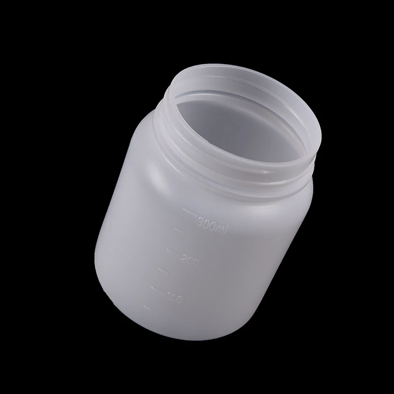 300mL White Plastic Wide mouth Bottle  Laboratory Chemical Storage Case