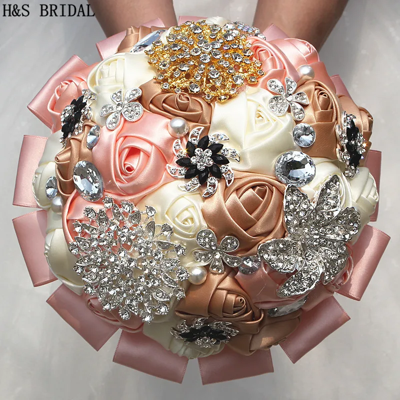 H&S BRIDAL Rhinestone crystals Wedding Bouquet wedding accessories Bridal Bouquets Artificial Wedding Bouquets matrimonio