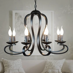Nordic American Coutry Style Modern Candle Chandelier Lamps Fixtures Vintage White/Black Wrought Iron  Home Lighting E14