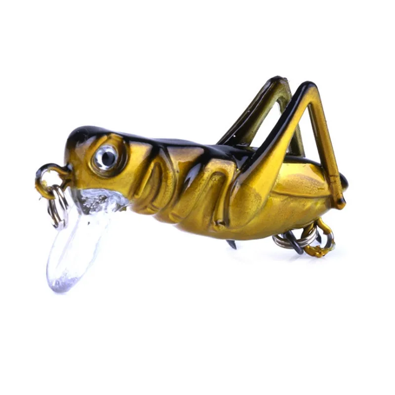 1Pcs 40mm 3g Grasshopper insects Fishing Lures Flying Jig Wobbler Hard Bait Lifelike Luminous Baits Bass Swimbait Pesca