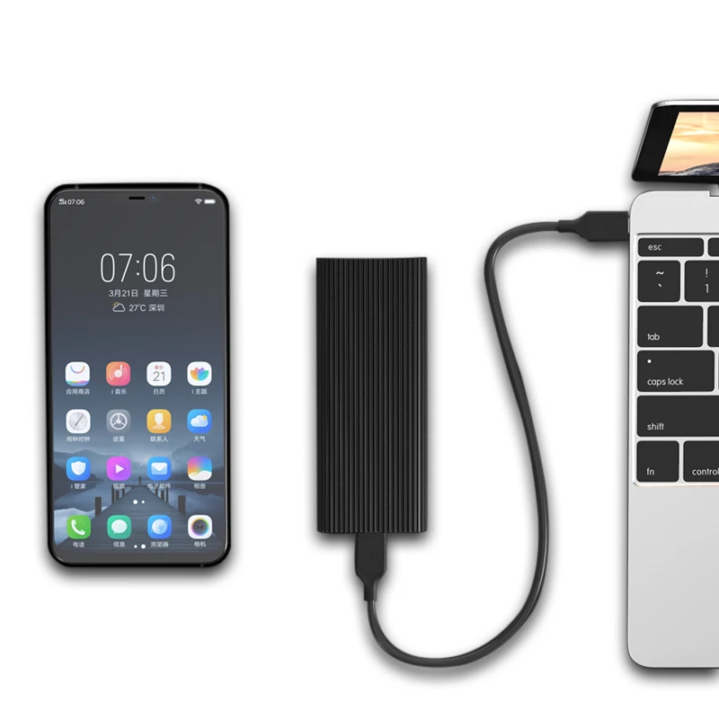 Blueendless M.2 المحمولة القرص الصلب ssd نوع c usb 3.1 عالية السرعة القرص الصلب الضميمة الأسود الألومنيوم hdd العلبة