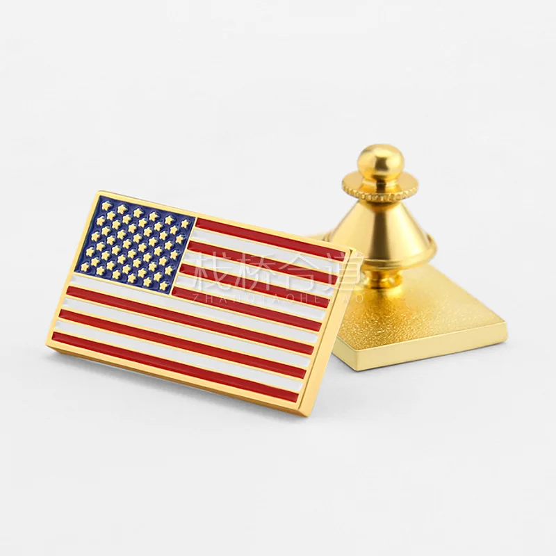 

American flag brooches stars & stripes president badges metal suite collar lapel pin brooch ornament jewelry accessories