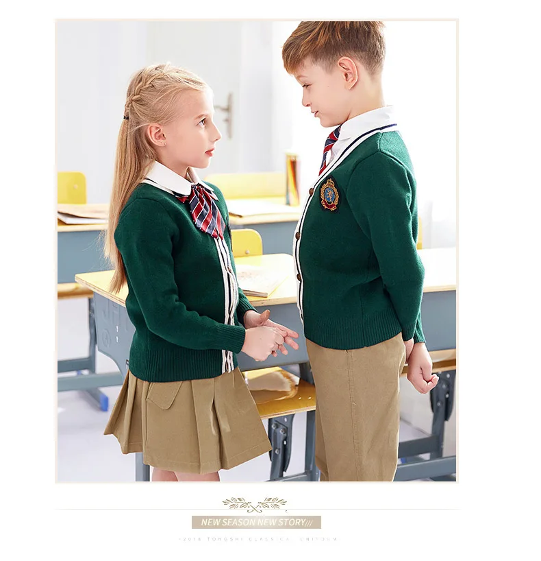 Uniforme della Scuola Per Bambini di Scuola Materna per bambini Uniformi Studenti 4 pezzo Britannico Accademico di Scuola Abiti Coro Abbigliamento D-0558