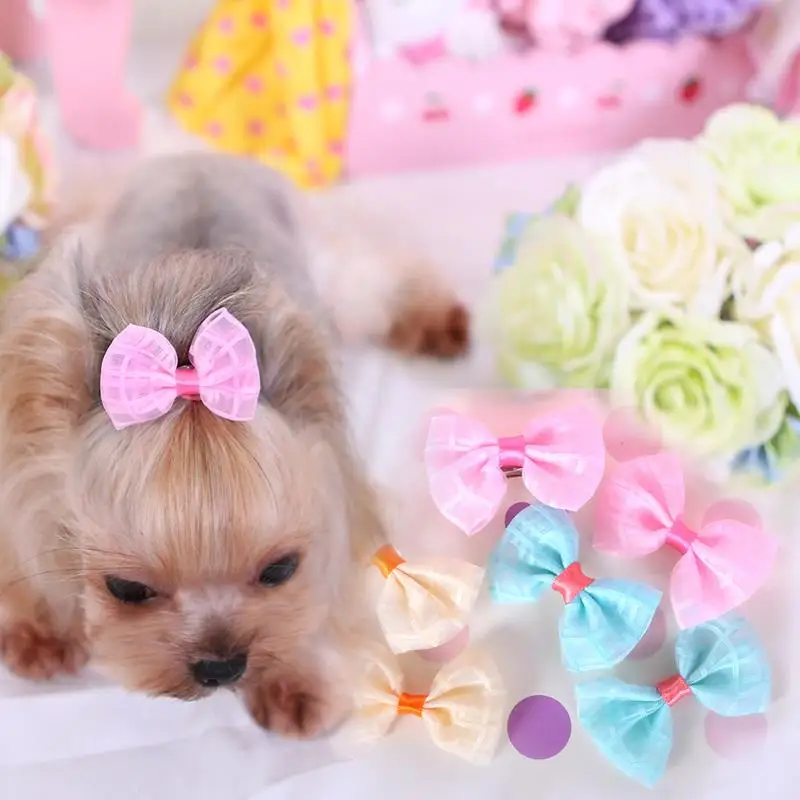 100pcs/lot Pet Grooming Bows Small Dog hair accessories grooming  bows puppy hair clips