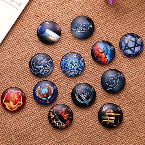 

10mm Mixed Style Round Glass Cabochon Flatback Photo Dome Jewelry Finding Cameo Pendant Settings 50pcs/lot K04750