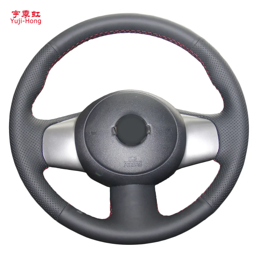 

Yuji-Hong Car Steering Covers Case for Nissan March Versa Note Sunny 2011 Auto Wheel Hand-stitched Artificial Microfiber Leather