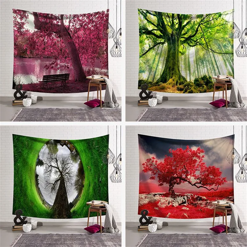 

Northern European bedroom decorative cloth wall tapestry wall hanging cloth background aesthetic forest psychedelic tapiz pared