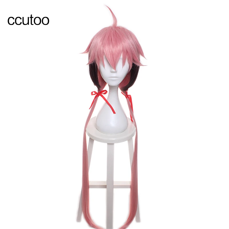 ccutoo 100cm Long Straight Pink Mix Synthetic Hairstyles Cosplay Wigs Sora No Otoshimono Movie Ikaros Icarus Heat Resistance