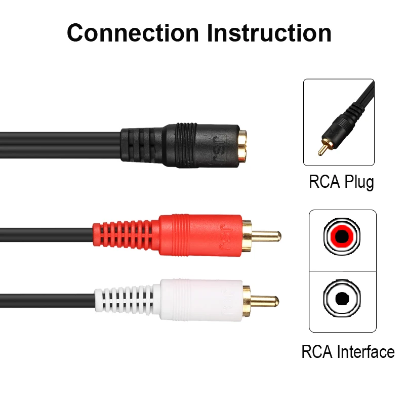 HIFI RCA Splitter Cable 1 RCA Female to 2RCA Male for Home Theater DVD speaker computer CD Extension Adapter Car Audio Y Cord image 3