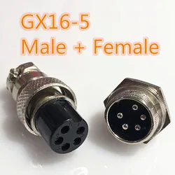 1set GX16 5 Pin Male & Female Diameter 16mm Wire Panel Connector L73 GX16 Circular Connector Aviation Socket Plug