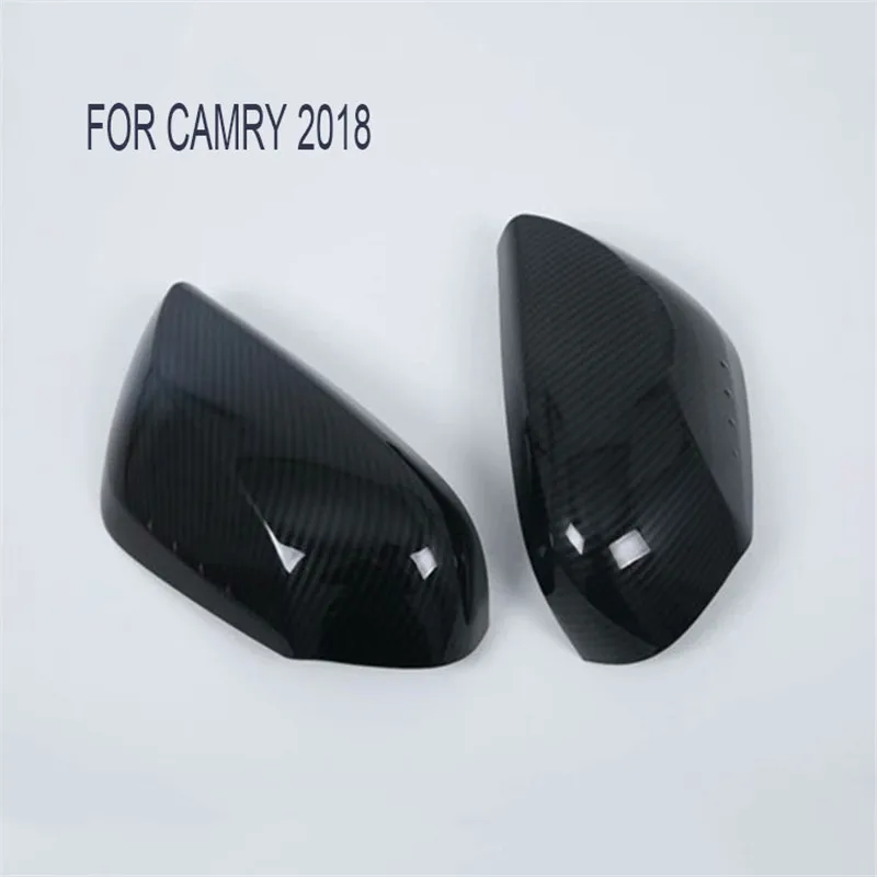 

2PCS Carbon Fiber Chrome ABS Plastic Rearview Mirror Decorative Cover for Toyota Camry 2018 8th XV70 Accessories Car Styling