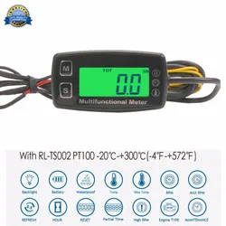 Motorcycle Meter Inductive Digital Tachometer Resettable Tach Hour Meter Thermometer Temp Meter for Boats Gas Engine Marine ATV