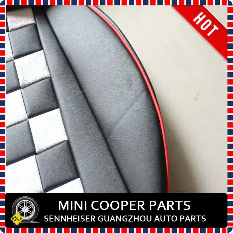 Brand New Imported PU Material Red Brim Checker Raceway seat cover for 4 seats Mini Cooper F56