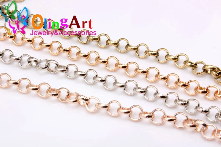 OlingArt 4MM/6MM 2M/LOT „O“ Herstellung von Schmuck Wort „O“ Link Fünf Farben Kette DIY Halsketten/Armband/Quaste – Detail 9