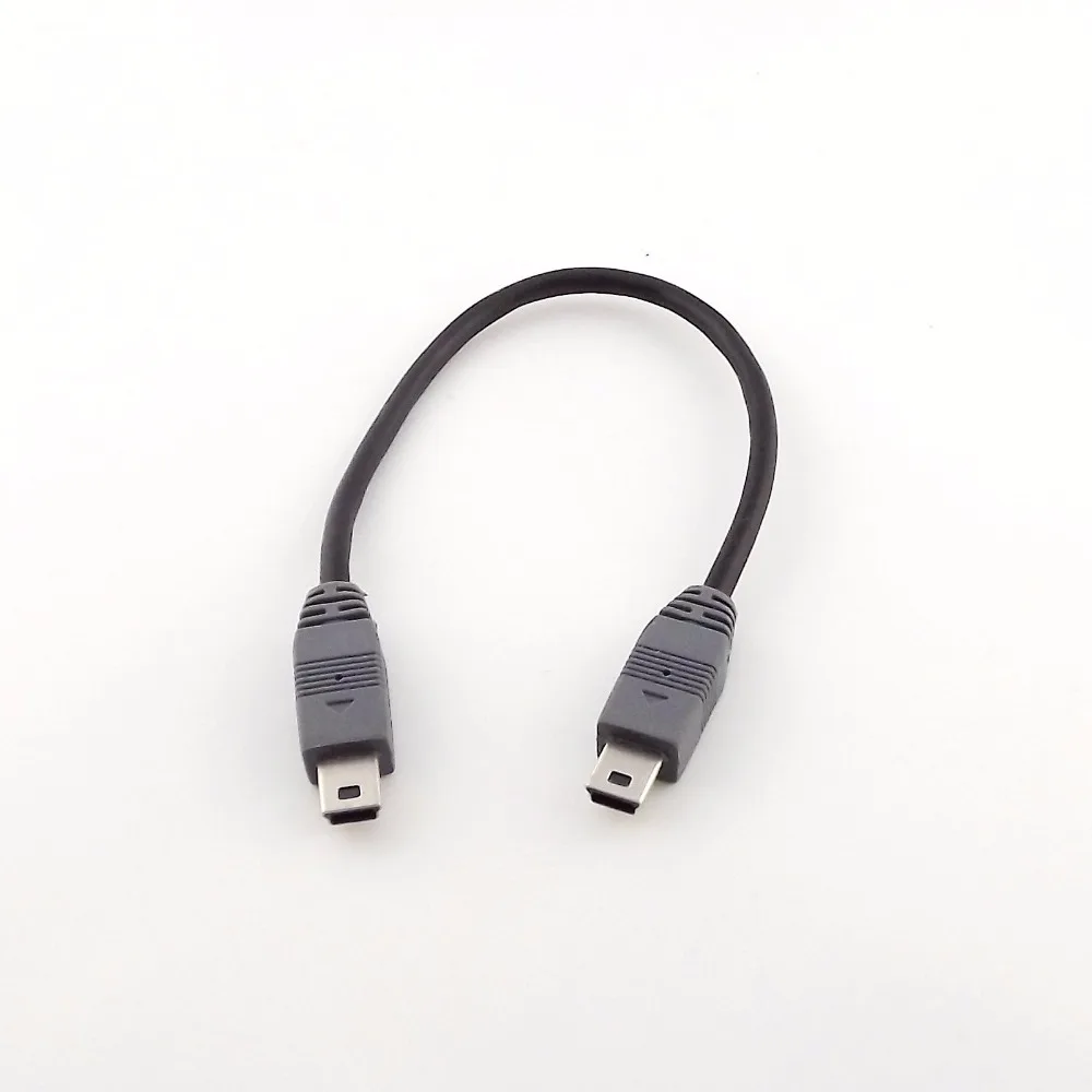 1pcs Mini USB Type B Male To Male 5 Pin Converter OTG Sync Adapter Lead Data Cable 20cm