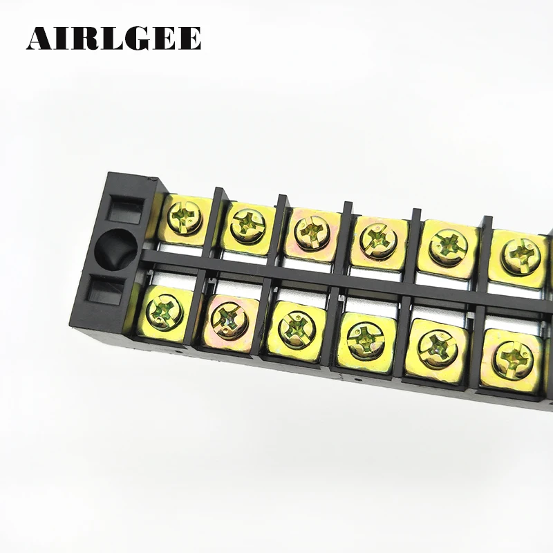 5 Pcs 600V 25A Dual Rows 10P Covered Barrier Screw Terminal Block TB2510 Wire Connector