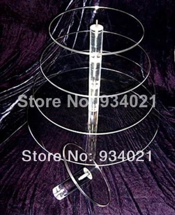 Hot selling free shopping/5 Tier Round Shape Acrylic Cake Stands For Wedding, Party Cupcake Holder wedding decoration