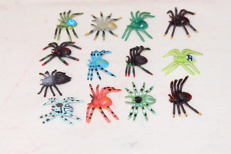 Simulation crawling insect model trumpet black spider black widow soft cognition teaching aids Tricky Decoration