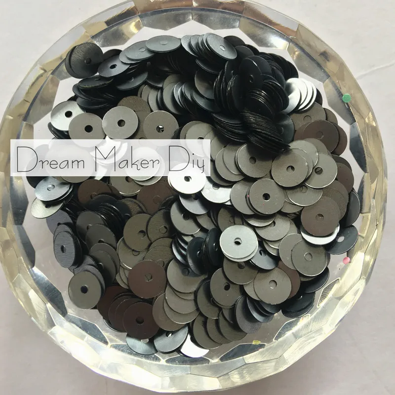 50g(3500pcs) 6mm Flat Matt Gray  round loose sequins Paillette sewing Wedding craft for decoration scrapbook Garment sewing