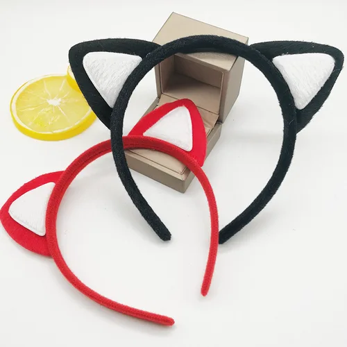 Imagen 2 del producto Diadema con orejas de gato para niña y mujer, diadema para el pelo, accesorios para fiesta de disfraces, 1 unidad
