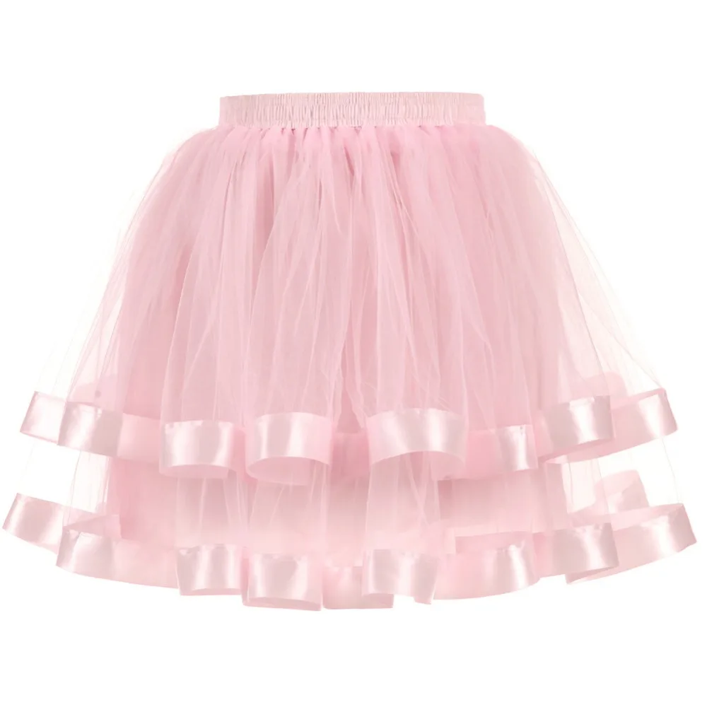 2018 Nova Primavera Verão Mulheres Curto Mini Saia Da Menina Para O Casamento Nupcial Da Dama de Honra Tulle Saia de Tule Tutu Lolita Sa