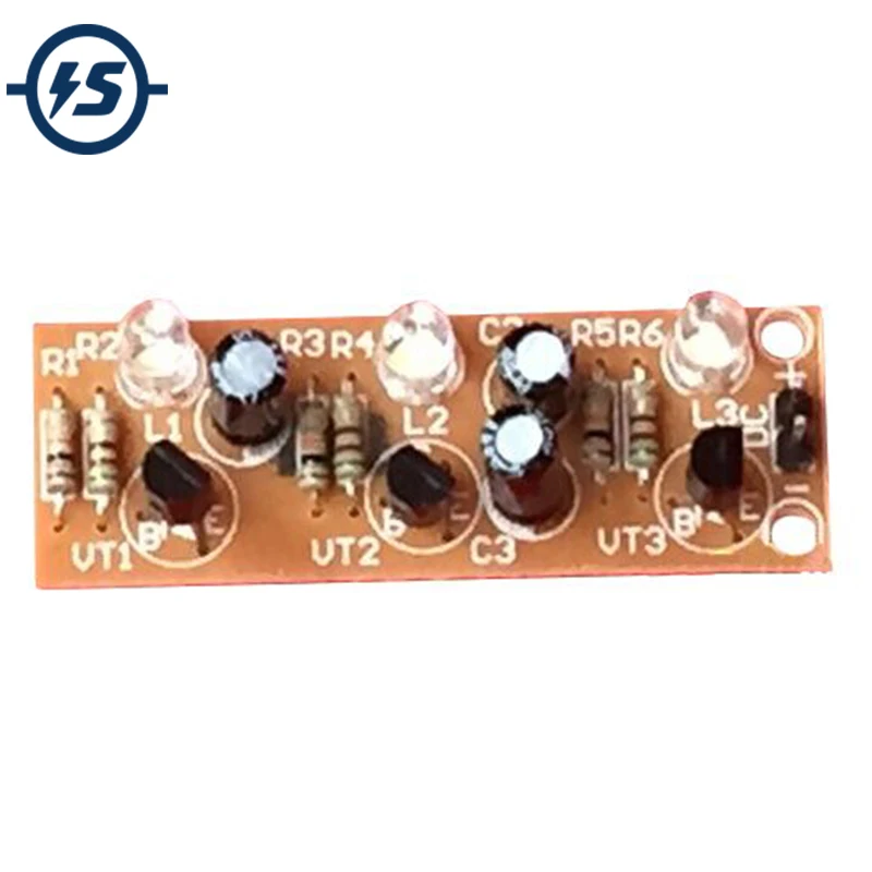 DIY Electronic Kit DC 3V-15V DIY Kit 3pcs LED Cycle Flash Light Soldering Project Practice Suite SPrecise Flash Automatically