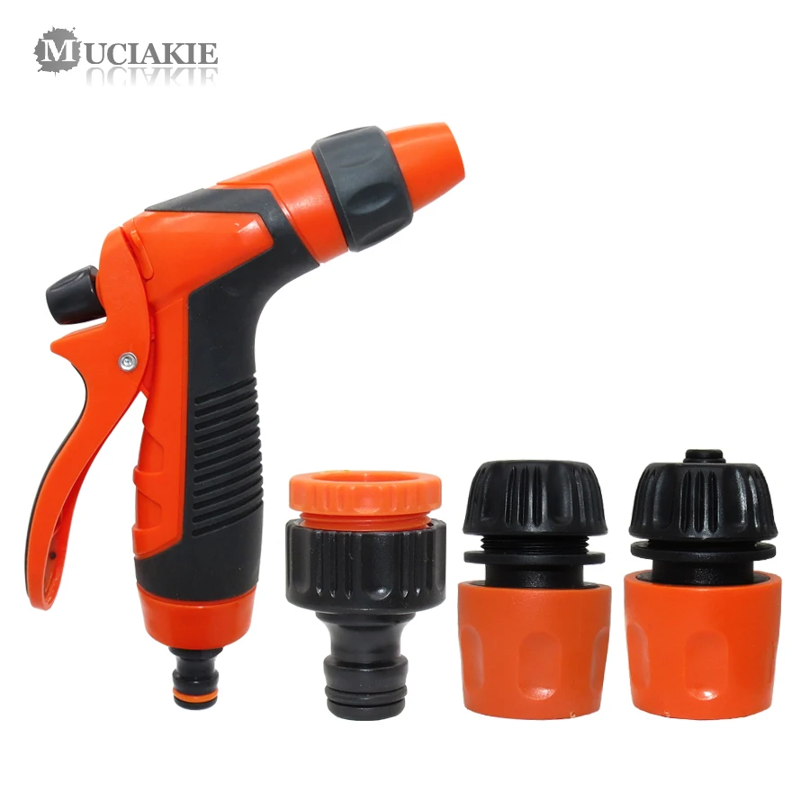 MUCIAKIE 1 SET 4PCS High Pressure Washer Garden Water Gun Kit with Tap Connector Quick Adaptor Powder Washer Spray Nozzle