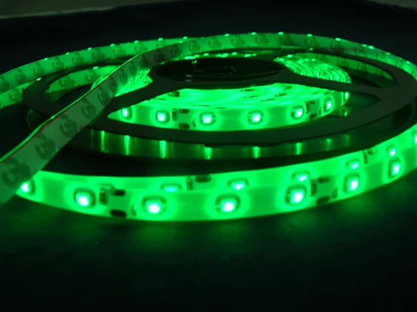 

5M 12V 2835 Flexible LED Strip Green color led tape light, Green Color, DC12V input, White PCB, Non-waterproof IP20