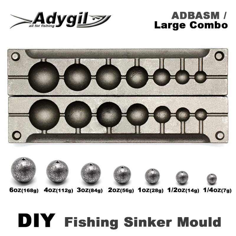 Adygil DIY Fishing Ball Sinker Mould ADBASM/Large Combo Ball Sinker 7g 14g 28g 56g 84g 112g 168g 7 Cavities