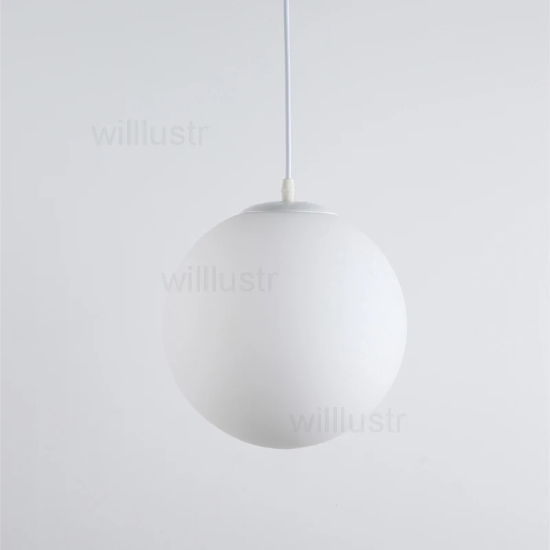 Glass Globe Pendant Lamp Global Suspension Light Hotel Office Cafe Bedroom Milk White Ball Round Hanging Ceiling Chandelier