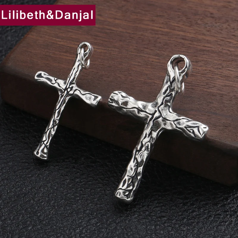 Fashion Vintage Pendant 100% 925 Sterling Silver Jewelry Men Women Punk Creative Cross Necklace Pendant making P125