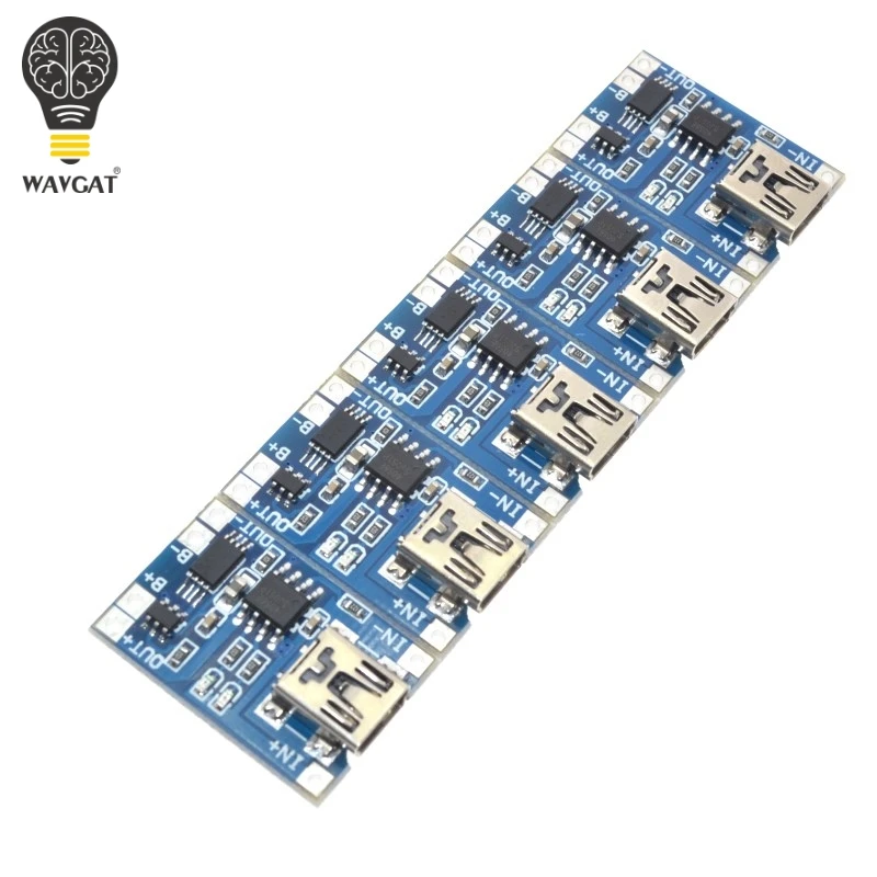 5 pcs Mini USB 5V 1A 18650 TP4056 Lithium Battery Charger Module Charging Board With Protection Dual Functions 1A Li-ion