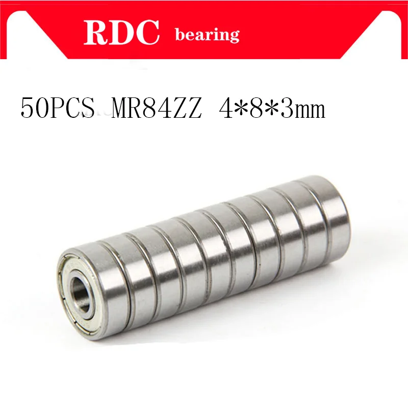 

50pcs/Lot ABEC-5 MR84ZZ MR84 ZZ 4x8x3mm Thin Wall high quality Deep Groove Ball Bearing Mini Ball Bearing Miniature Bearing