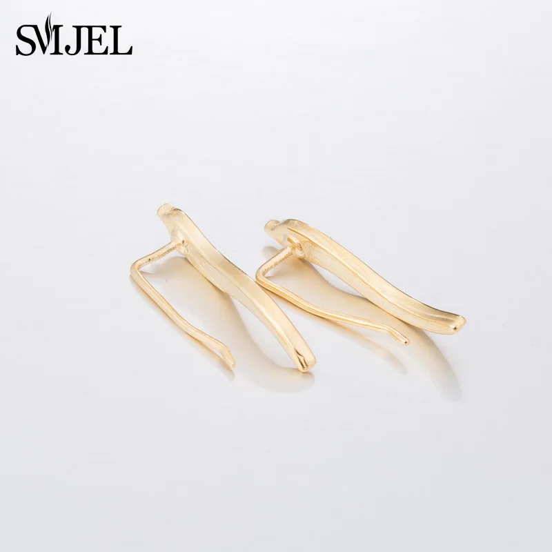 SMJEL 2024 Fashion Feather Women Earrings Boho Long Vintage Leaf Stud Earrings Ear Cuff Jewelry Accessories Gift Dropshipping