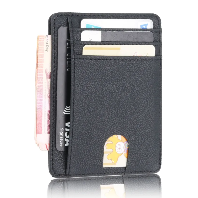 New Arrival RFID Blocking Slim Men\'s Leather Credit Card Holder Women Business Mini Bank Card Case Wallet For Man Small Purse