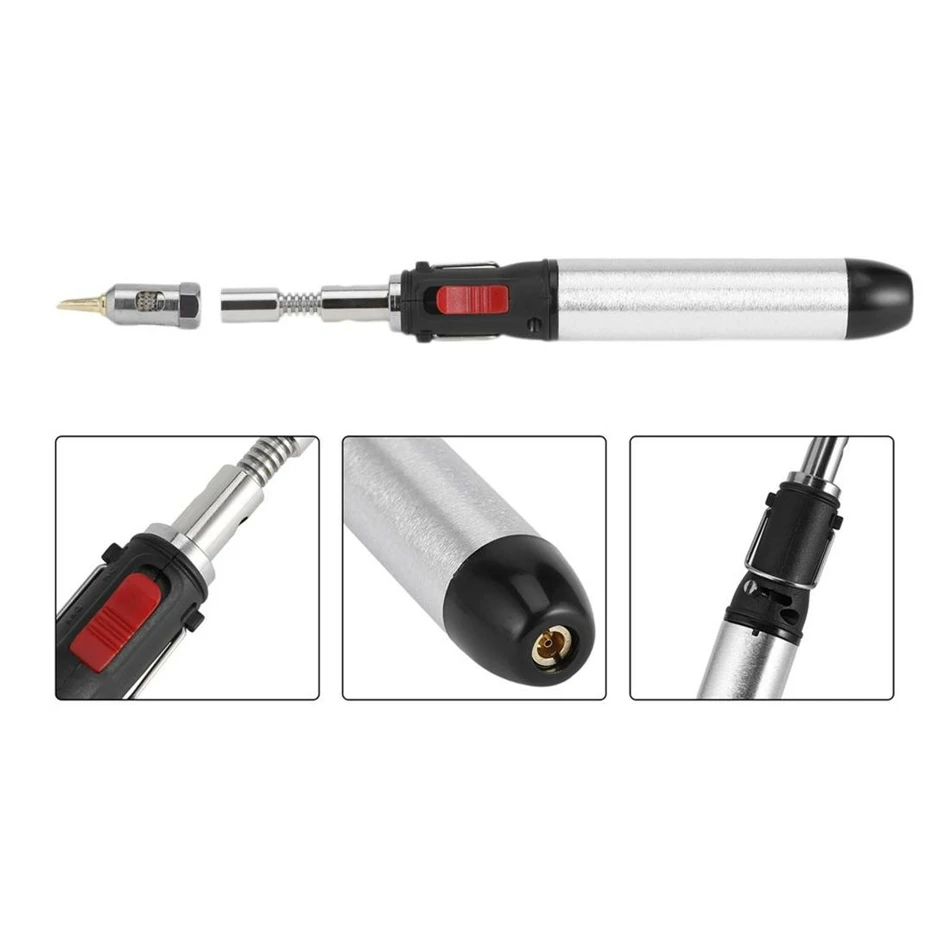 Adjustable Thermostat Flame Butane Gas Soldering Iron Welding Torch Tool 12ml Pen Shape 1300 Degrees Hand Heat Gun Repair tools