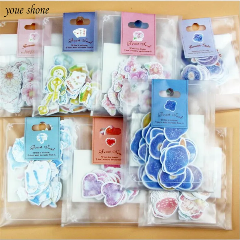 

3Pcs/lot Creative Romantic Stationery Stickers Scrapbooking Hand-Painted Watercolor Paper Cartoon Handbook Decorative