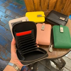 Orabird Multicolor Fashion ID Card Holder Women 100% Genuine Leather Soft Wallet Credit Cards Minimalist Purses