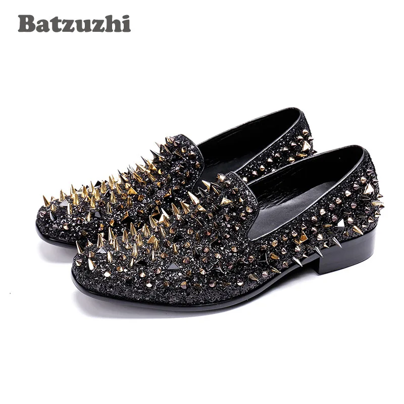 

Batzuzhi Rock Men Shoes Super Star Spikes Rivets Shoes Men Loafers zapatos de hombre for Men Wedding and Party Shoes Male