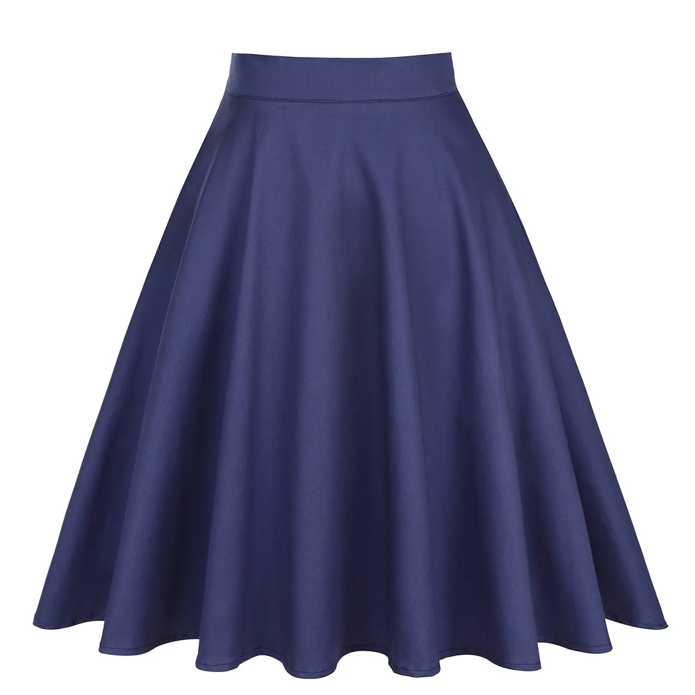 23 modelli Vintage Retro anni \'50 Full Circle A Line gonna Holiday Tropical Pin Up Swing Skater lunghezza al ginocchio floreale donna gonna solida