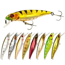 1Pieces Laser Minnow Fishing Lure 8.5CM 9G Pesca Hooks Fish Wobbler Tackle Crank Bait Artificial Japan Bait Hard Swimbait