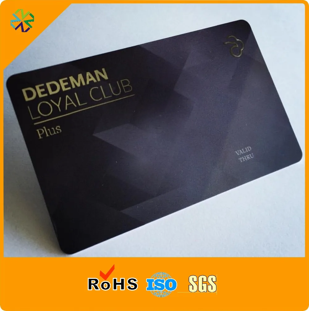 

Hot sale pvc material black plastic business card