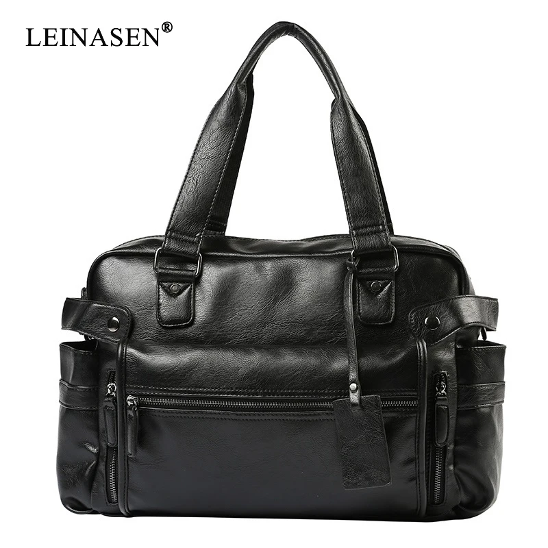 LEINASEN Brand Designer Handbags Men\'s Casual Tote For Men Large-Capacity Portable Shoulder Bags highquality Travel Bags Package