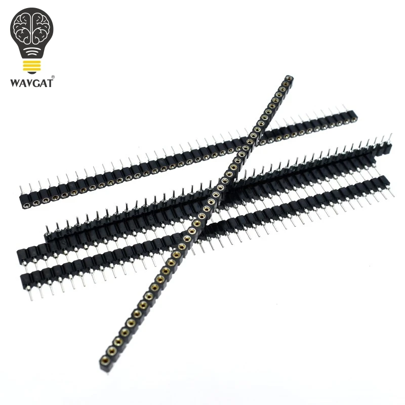 10PCS 2.54mm Pin Header Female Single Row 40 Pin 2.54mm Round Pin Connector 1x40 WAVGAT