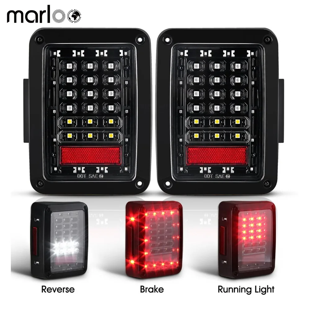 

For Jeep Wrangler LED Tail Lights / JK Rear Brake Reverse Lights DRL &Turn Signal & Back Up For Jeep JKU Accessories 07-18