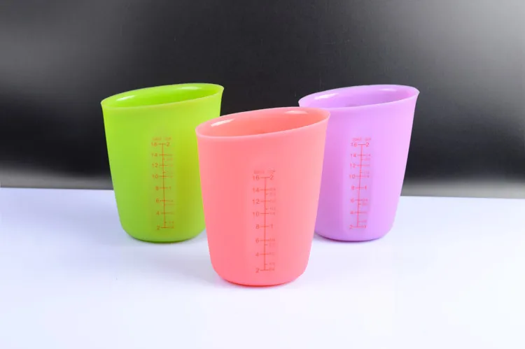 20pcs/lot 250ml 500ml Heat Resistant Silicone Measuring Cups Kitchen Tools Soft Measuring Tools For Baking Coffee Tea